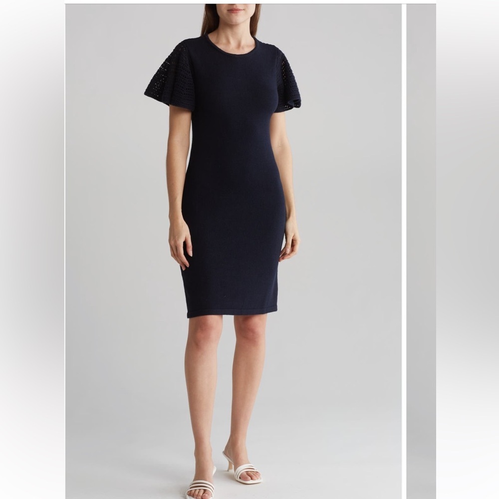 Eliza J Elegant Navy Knit Dress